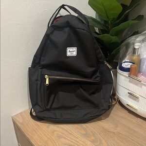 ( FUN BUNDLE!!) Herschel Supply Company Black Backpack with Gold Zipper Accents